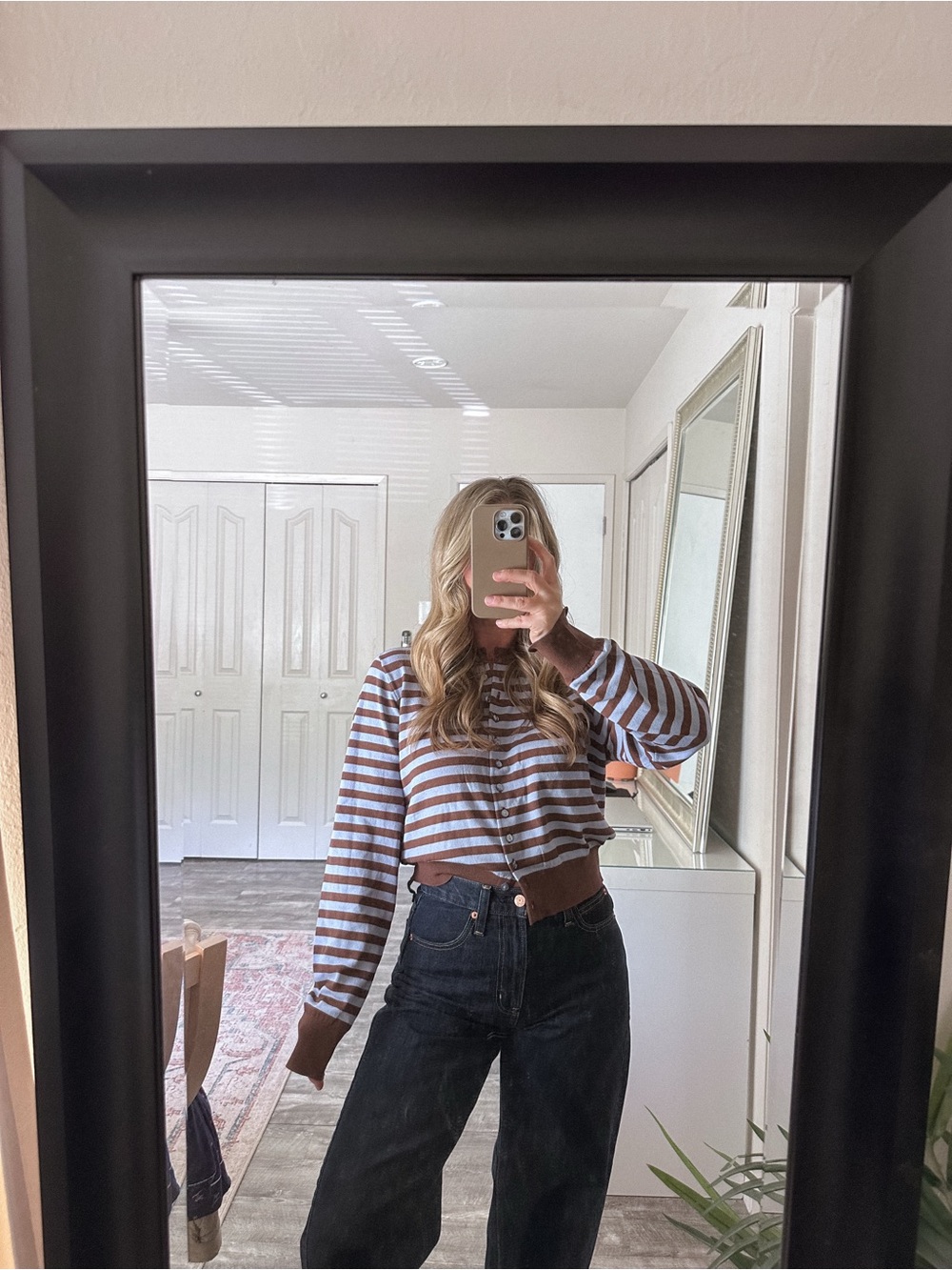 525 American Striped Button Cardigan